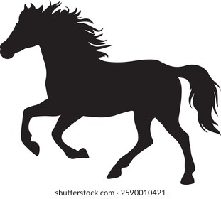 standing Arabian horse silhouette horse black Icon Vector sticker symbol 