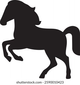 standing Arabian horse silhouette horse black Icon Vector sticker symbol 