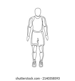 Standing Arm circles exercise,  Rotation arms, Sport exersice, workout fitness, Man doing exercise with Arm Circles posture Vector line art Illustration
