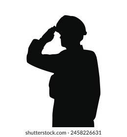 Standing Army Salute in Silhouette