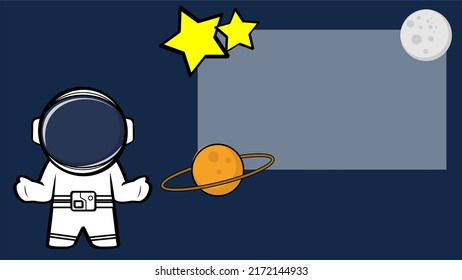 standing astronaut kid cartoon background in vector format