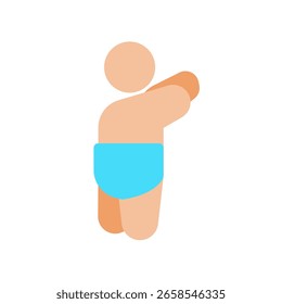 ilustração de ícone plano simples de bebê em pé