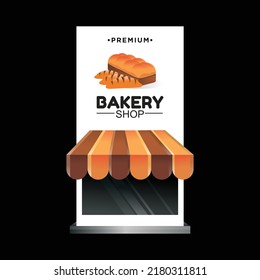 Standing banner design template for bakery shop