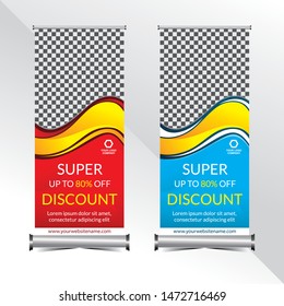standing banner promotion template super special discount offer sale