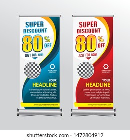 standing banner template super special offer sale discount, geometry sale banners promotion