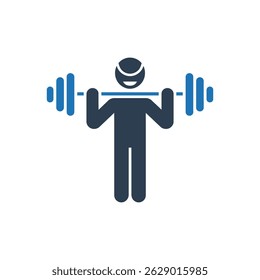 Standing Barbell Icon Isolated On White Background