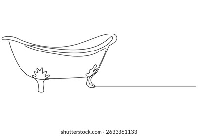 Standing Bathtub Continuous single line drawing