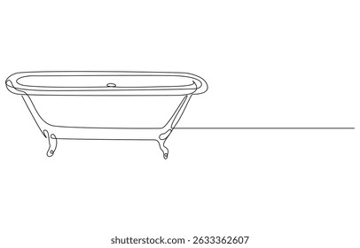 Standing Bathtub Continuous single line drawing