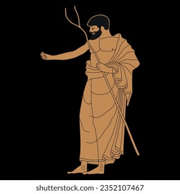 Standing bearded ancient Greek