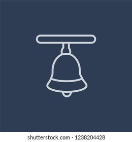 Standing bell icon. Trendy flat vector line Standing bell icon on dark blue background from Religion collection. 