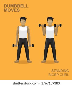 Standing Bicep Curl Dumbbell Moves A Manga Gym Set Illustration 