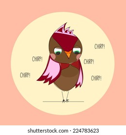 standing bird in a circle