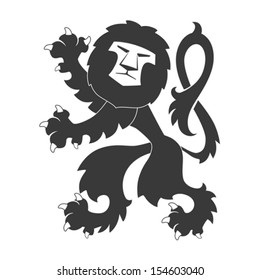 Standing Black Heraldic Lion