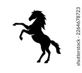 Standing Black Horse Silhouette Illustration 