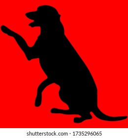 Standing Black Pet Animal Vector