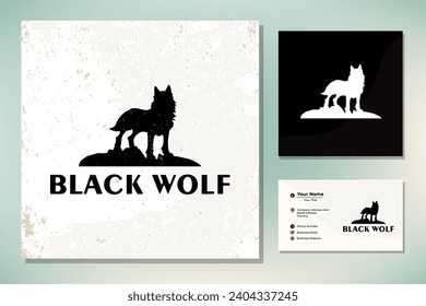 Standing Black Wolf Fox Dog Coyote