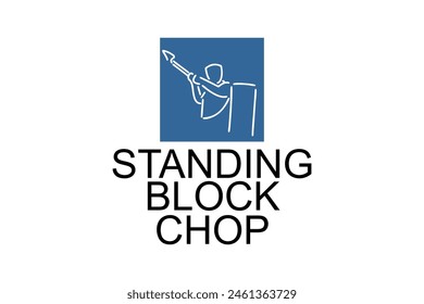 Standing block chop vector line icon. lumberjack sport. athlete chopping logs pictogram illustration.