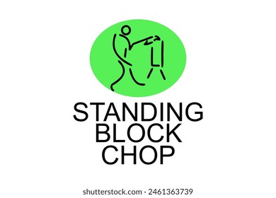 Standing block chop vector line icon. lumberjack sport. athlete chopping logs pictogram illustration.