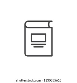 Standing book outline icon. linear style sign for mobile concept and web design. Cover book simple line vector icon. Diary symbol, logo illustration. Pixel perfect vector graphics
