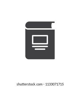 Standing book vector icon. filled flat sign for mobile concept and web design. Cover book simple solid icon. Diary symbol, logo illustration. Pixel perfect vector graphics