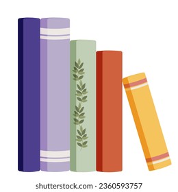 Libros de diferentes colores. Ilustración vectorial.