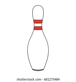 Standing Bowling Pin Vector Illustration Isolated