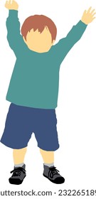 Standing Boy 17 Vector Illustration