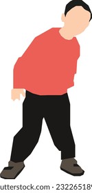 Standing Boy 18 Vector Illustration