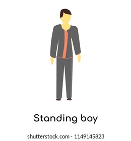 Standing boy vector vector isolated on white background for your web and mobile app design, Standing boy vector logo concept