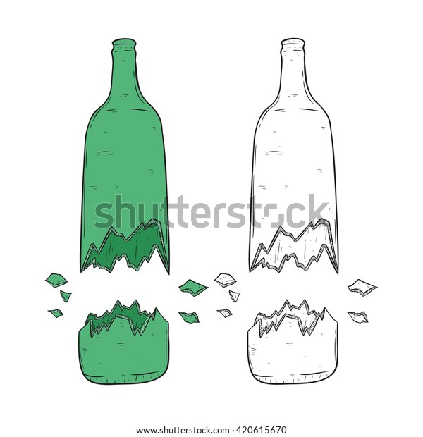 Standing Broken Beer Bottle On White Stock Vector (Royalty Free) 420615670