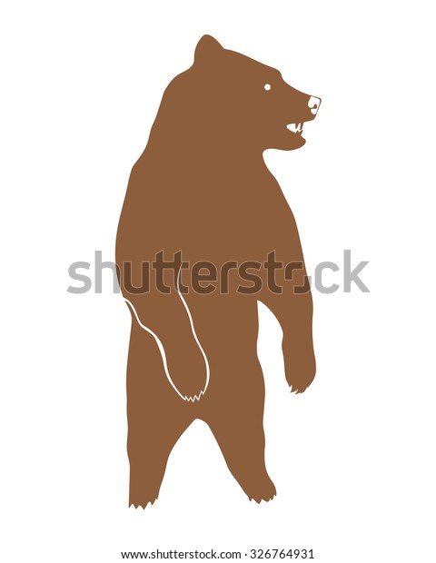 Standing Brown Bear Vector Silhouette Stock Vector (Royalty Free) 326764931