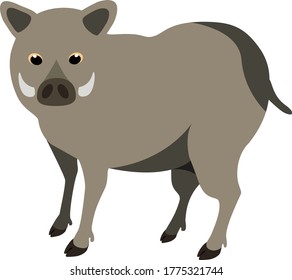 Ständiger brauner Hahn auf flachem Hintergrund