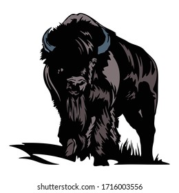 standing Buffalo bison Animal Template