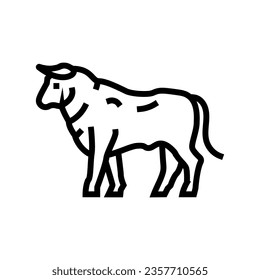 standing bul animal line icon vector. standing bul animal sign. isolated contour symbol black illustration