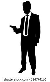 Standing Business Man Gun Stock Vector (Royalty Free) 314794166 ...