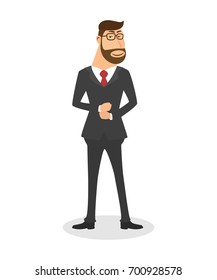 Standing businessman isolated vector on white background