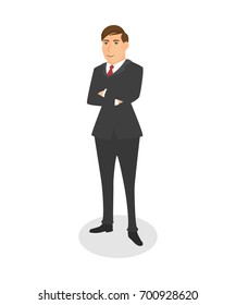 Standing businessman isolated vector on white background