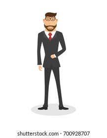 Standing businessman isolated vector on white background