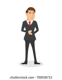 Standing businessman isolated vector on white background