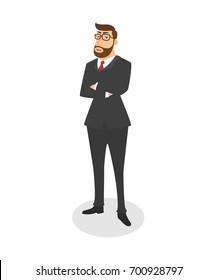 Standing businessman isolated vector on white background