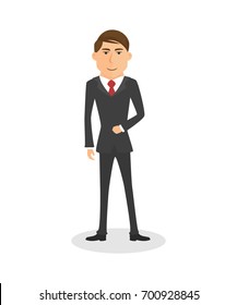 Standing businessman isolated vector on white background