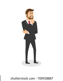Standing businessman isolated vector on white background