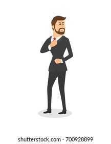 Standing businessman isolated vector on white background