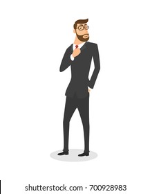Standing businessman isolated vector on white background