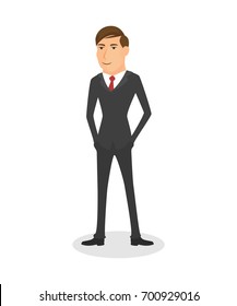 Standing businessman isolated vector on white background