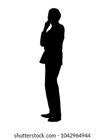 Standing businessman silhouette vector