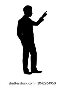 Standing businessman silhouette vector