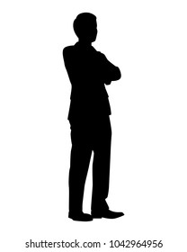 Standing businessman silhouette vector