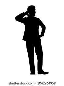 Standing businessman silhouette vector