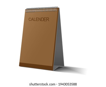 A standing calendar in brown